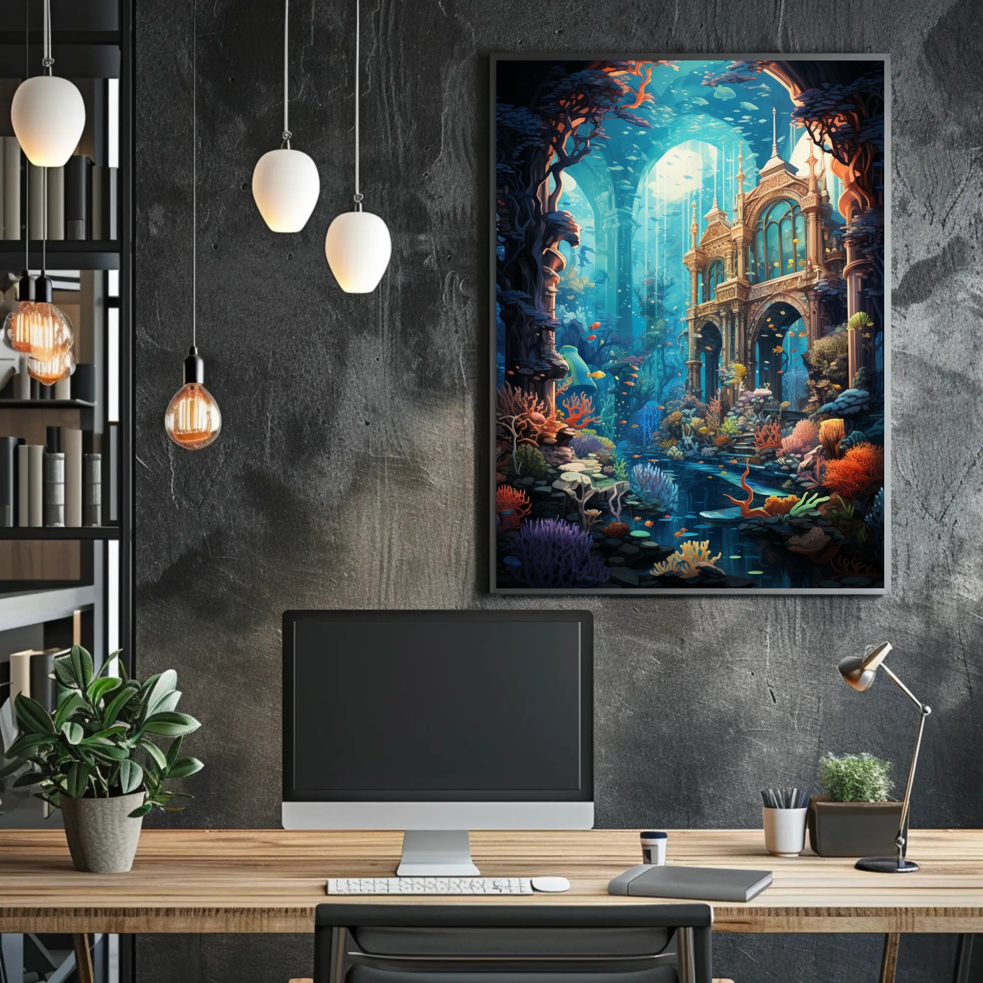 Enchanted Underwater Ruins Poster