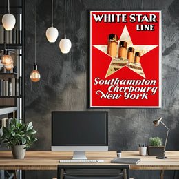 White Star Line Ocean Liner Poster Vintage Wall Art