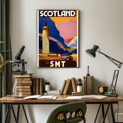 Scotland SMT Bus Travel Vintage Poster