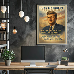 John F. Kennedy Inspirational Leadership Poster Print