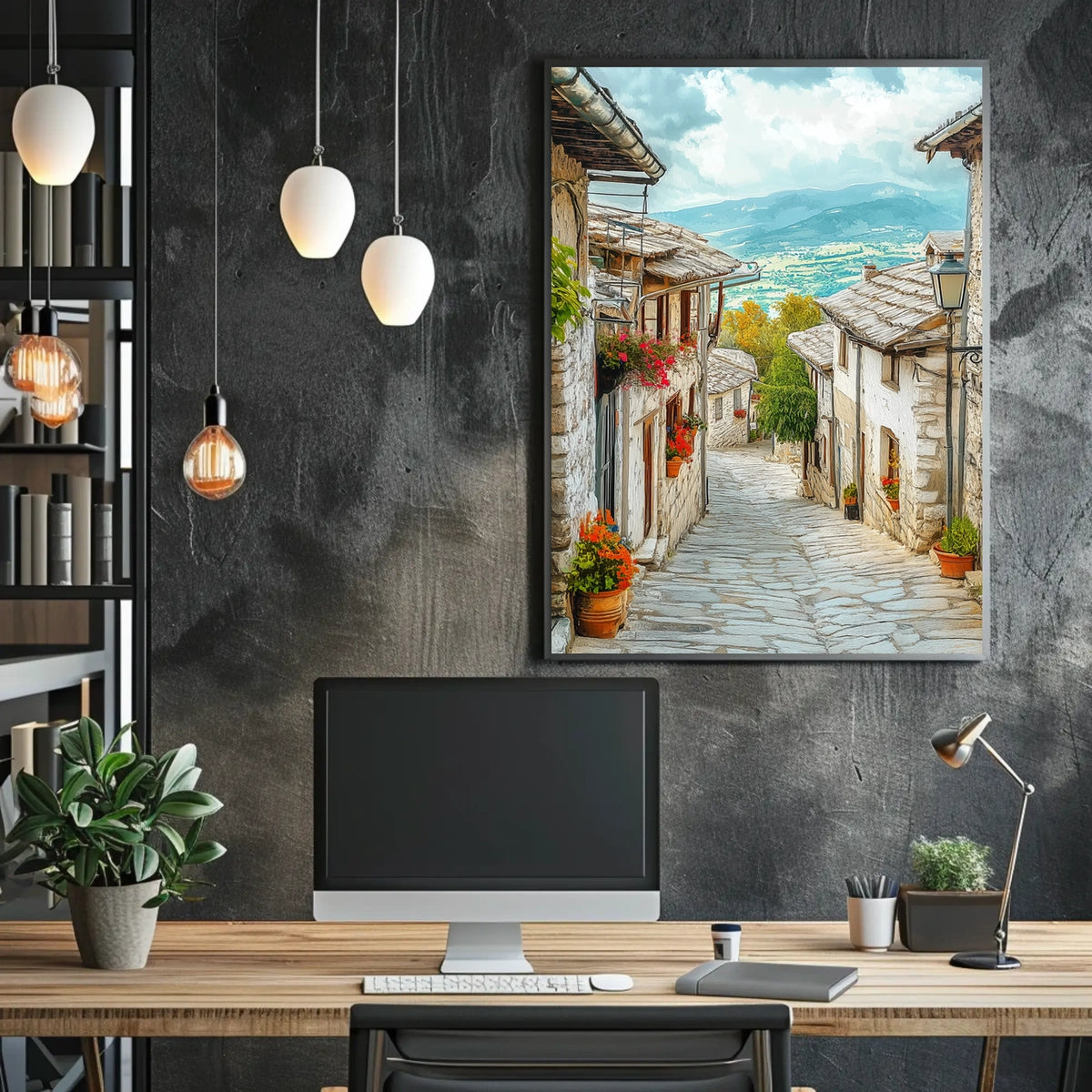 Albania Gjirokaster Historic Stone Streetspng Poster