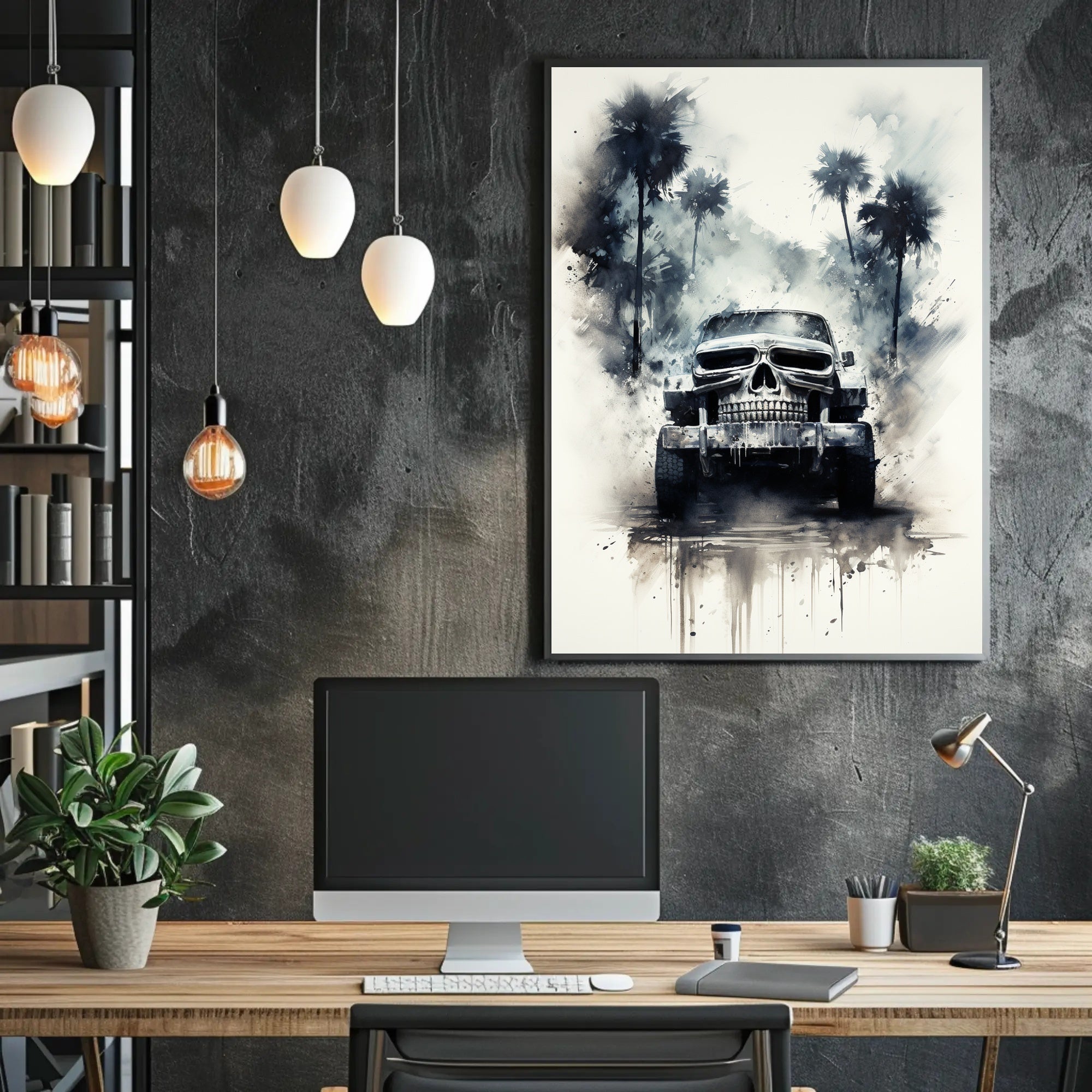 Skull Cruiser In The Mist Poster