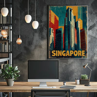 Singapore Skyline Art Poster