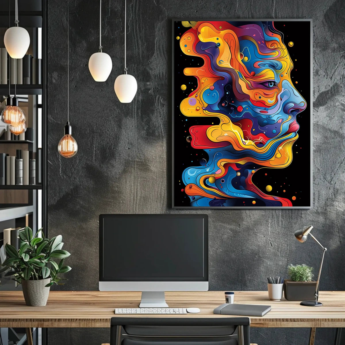 Colorful Abstract Portrait Abstract Poster