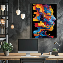 Colorful Abstract Portrait Abstract Poster