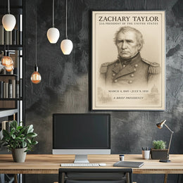 Zachary Taylor 12th President Sketch Poster Art Print for Home Decor PosterGoat