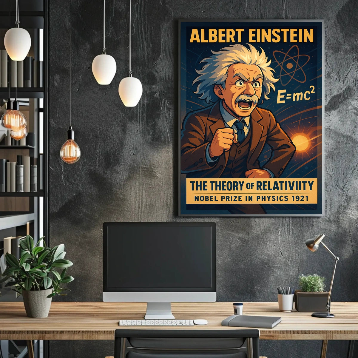Albert Einstein Relativity Vintage Science Poster