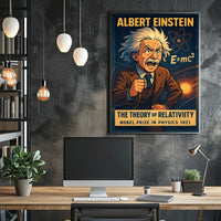 Albert Einstein Relativity Vintage Science Poster