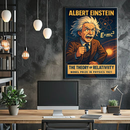 Albert Einstein Relativity Vintage Science Poster