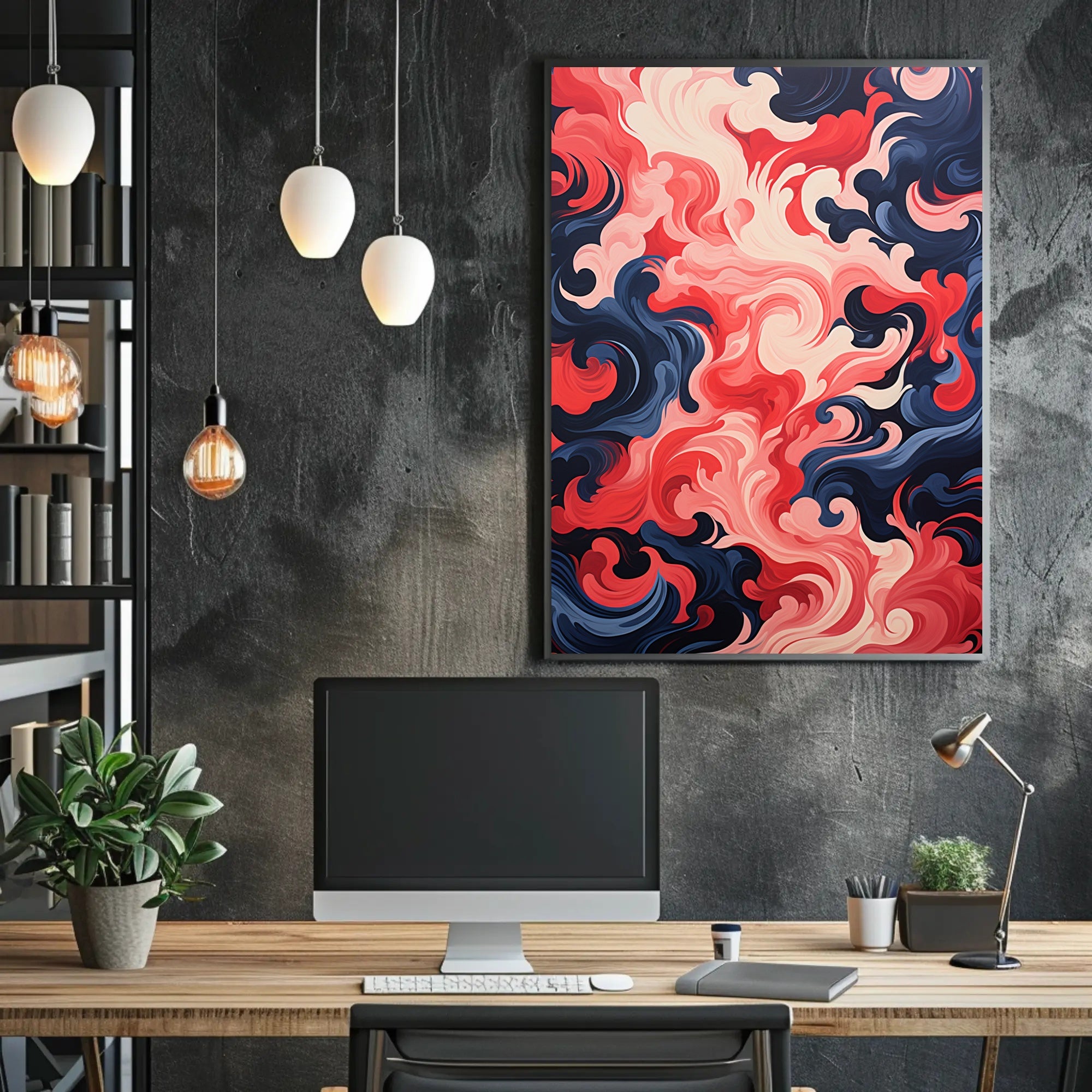 Swirling Abstract Waves Abstract Poster