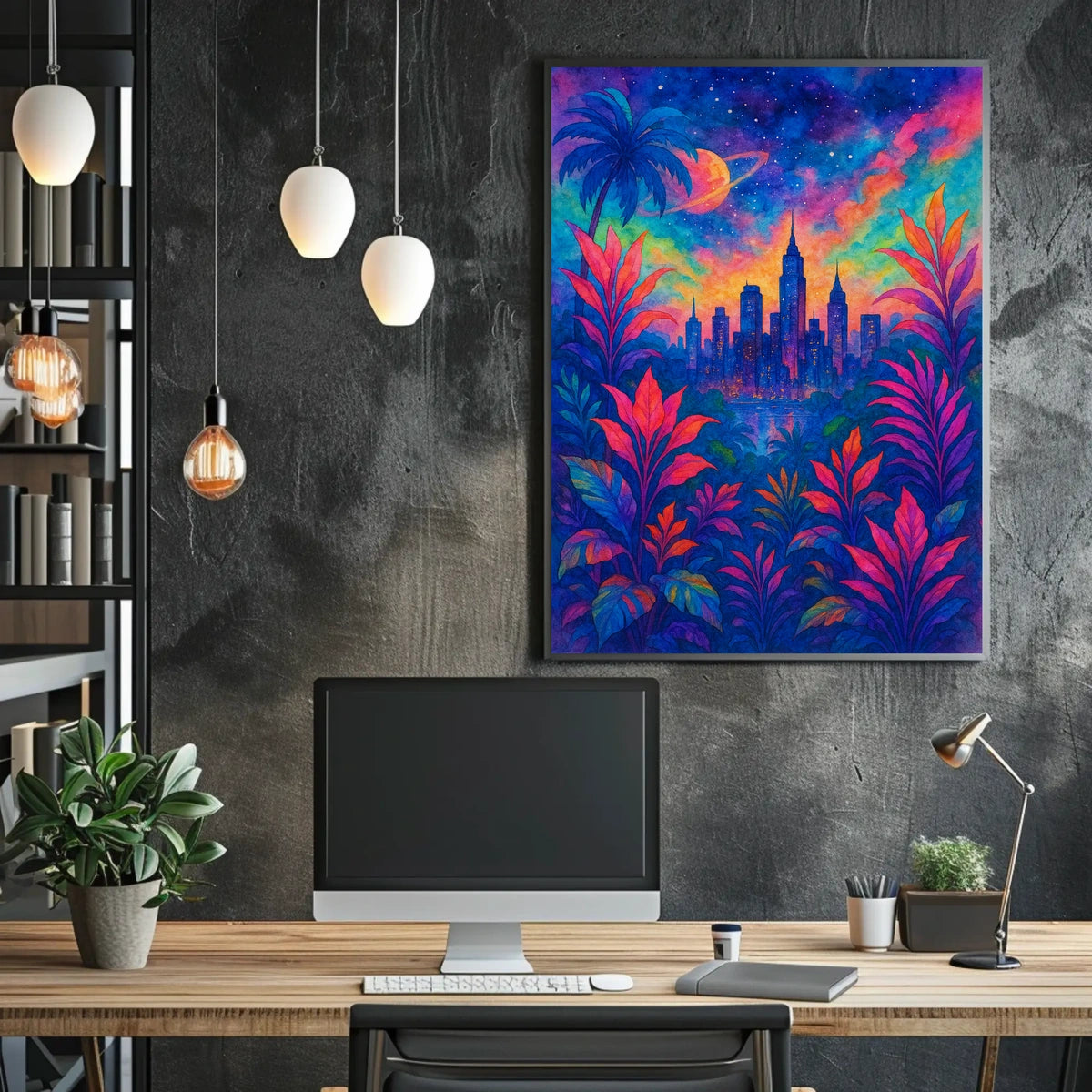 Cosmic Cityscape Poster