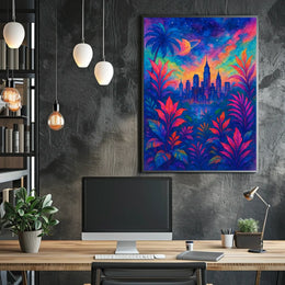 Cosmic Cityscape Poster