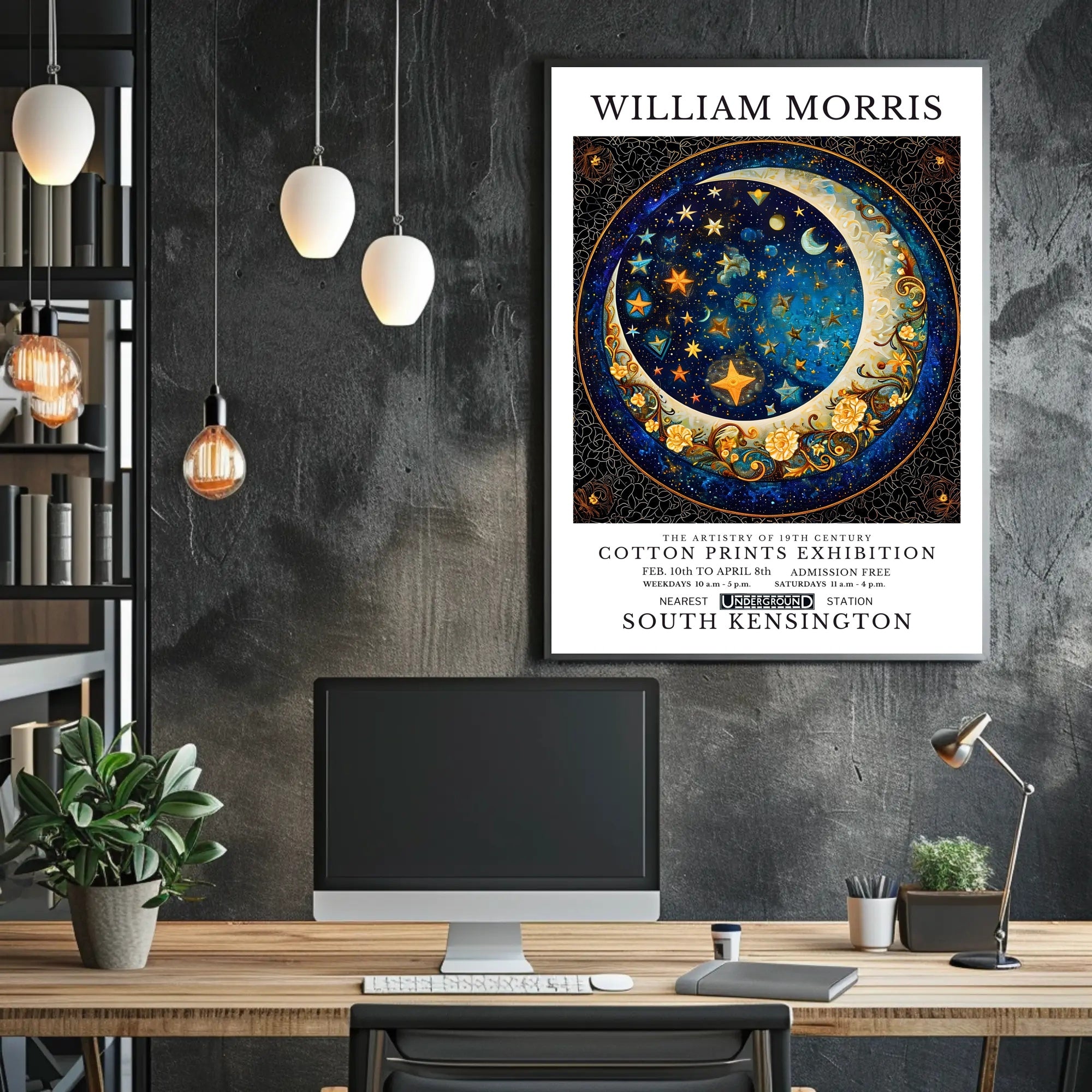 William Morris Cotton Prints Exhibition Poster