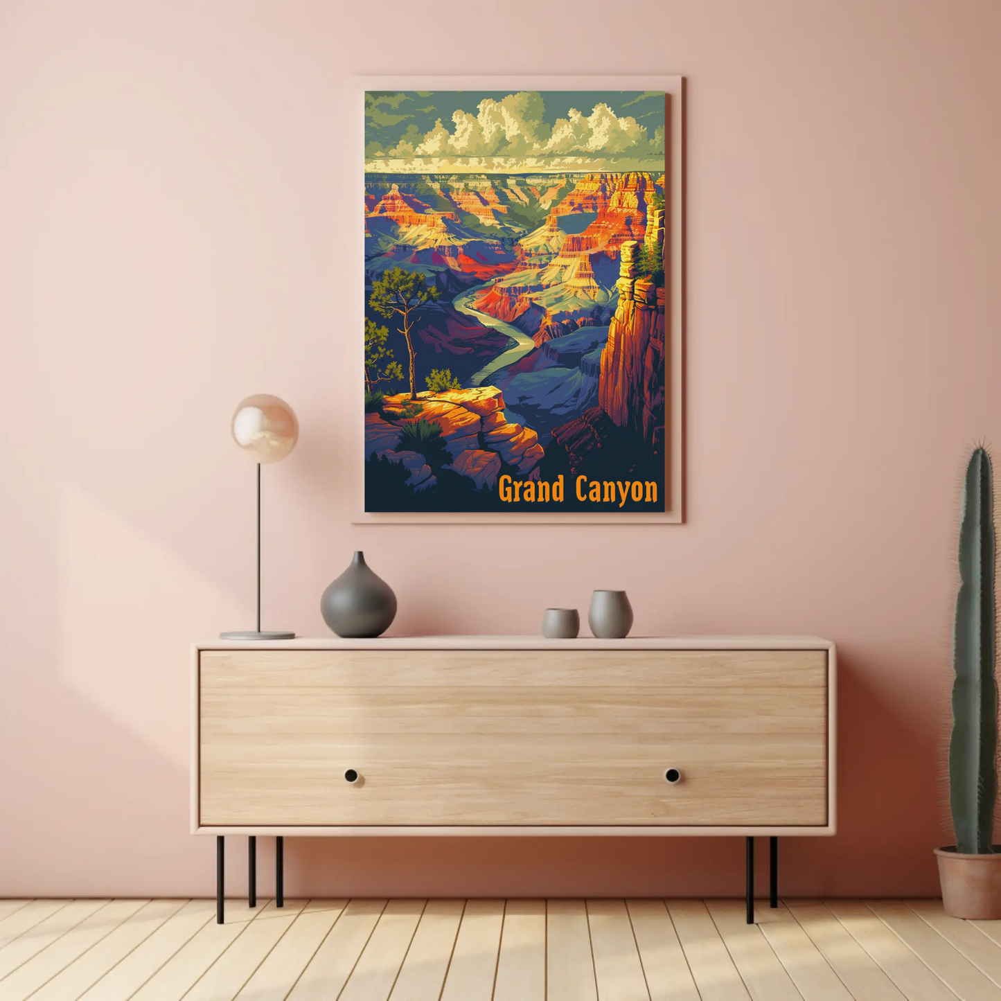 Grand Canyon River Valley View Travel Poster