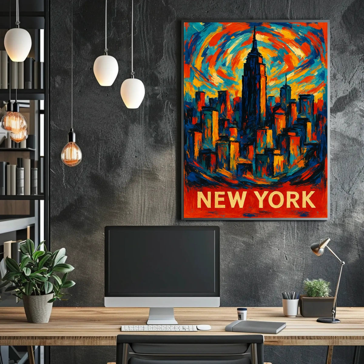 Vibrant New York Skyline Poster Wall Art 18x24 Inches