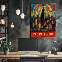 Vibrant New York Skyline Poster Wall Art 18x24 Inches