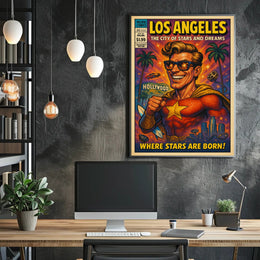 Los Angeles Hollywood Dreamscape Pop Culture Poster