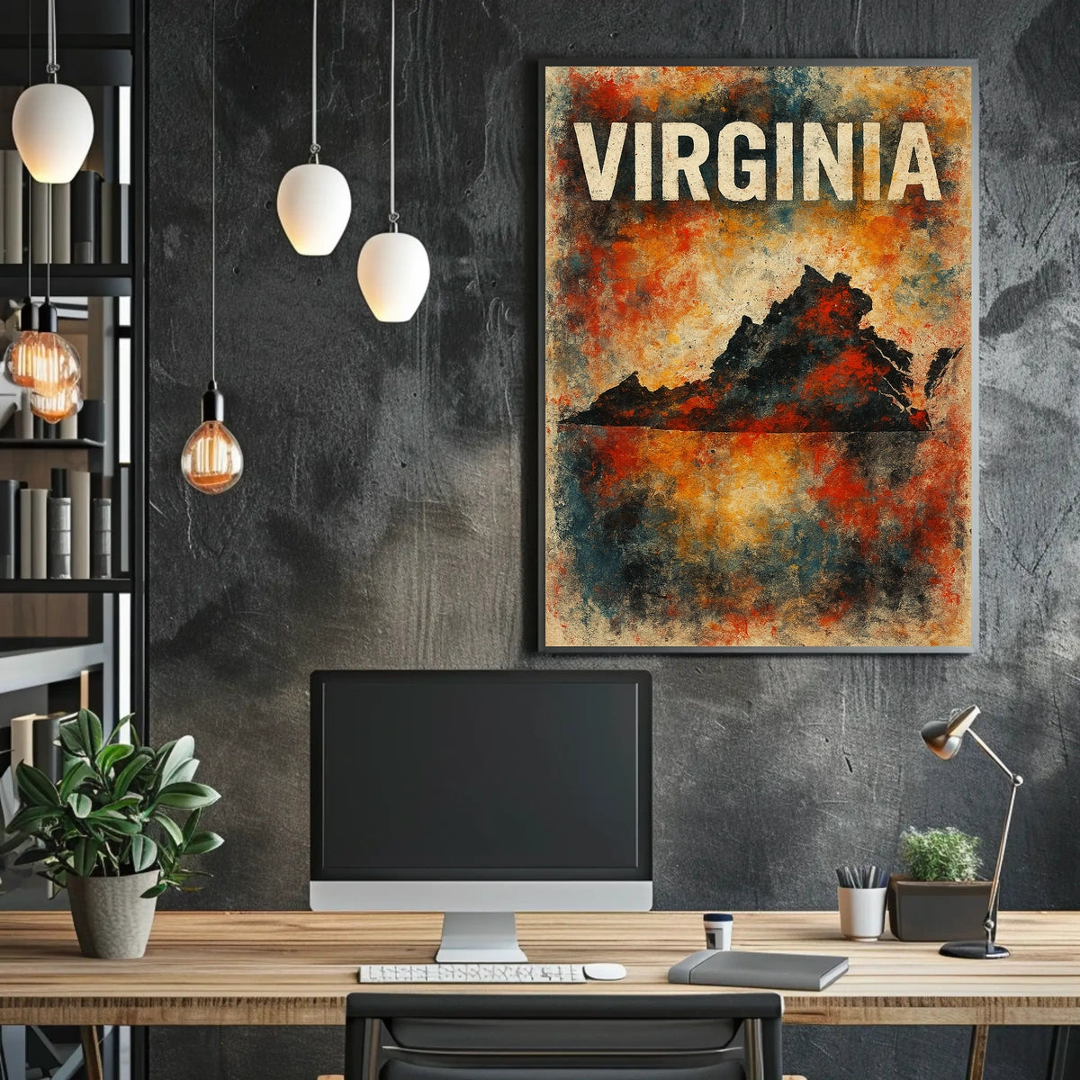 Virginia State Silhouette Poster