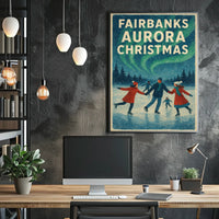Fairbanks Aurora Christmas Poster