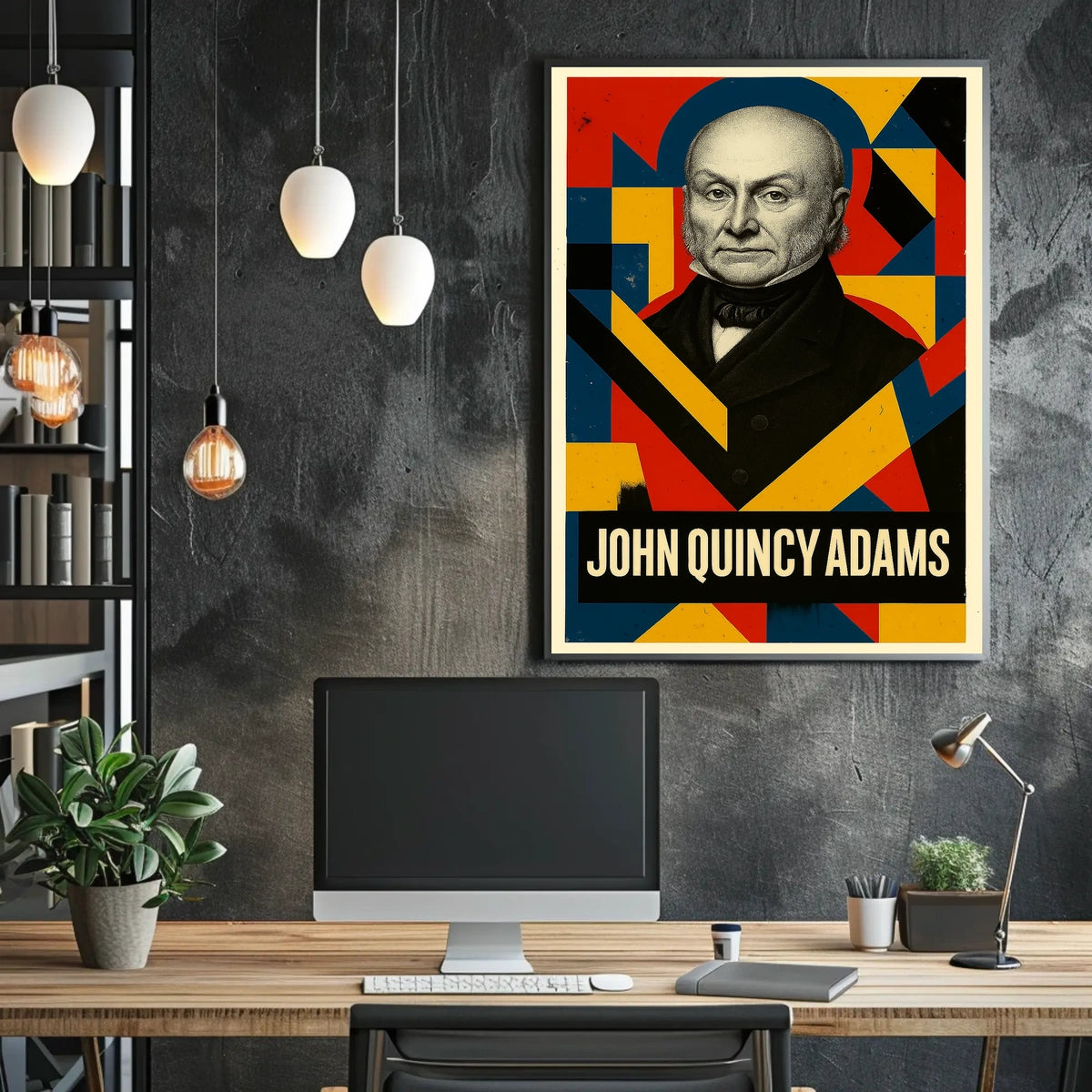 John Quincy Adams 6th President of the United States Abstract Pop Poster