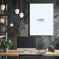 Solitary Reindeer In Snow Poster