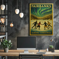 Fairbanks Aurora Christmas Poster