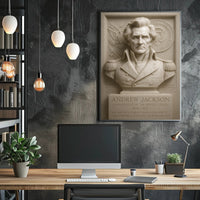 Andrew Jackson Bust Vintage Presidential Poster