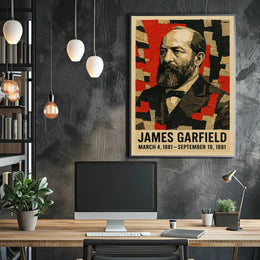 James A. Garfield 20th President of the United States Layered paper Collage Poster