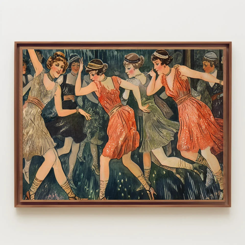 Roaring Twenties Flapper Dance Vintage Art Poster