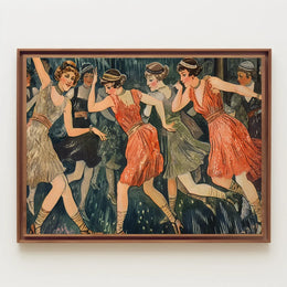 Roaring Twenties Flapper Dance Vintage Art Poster