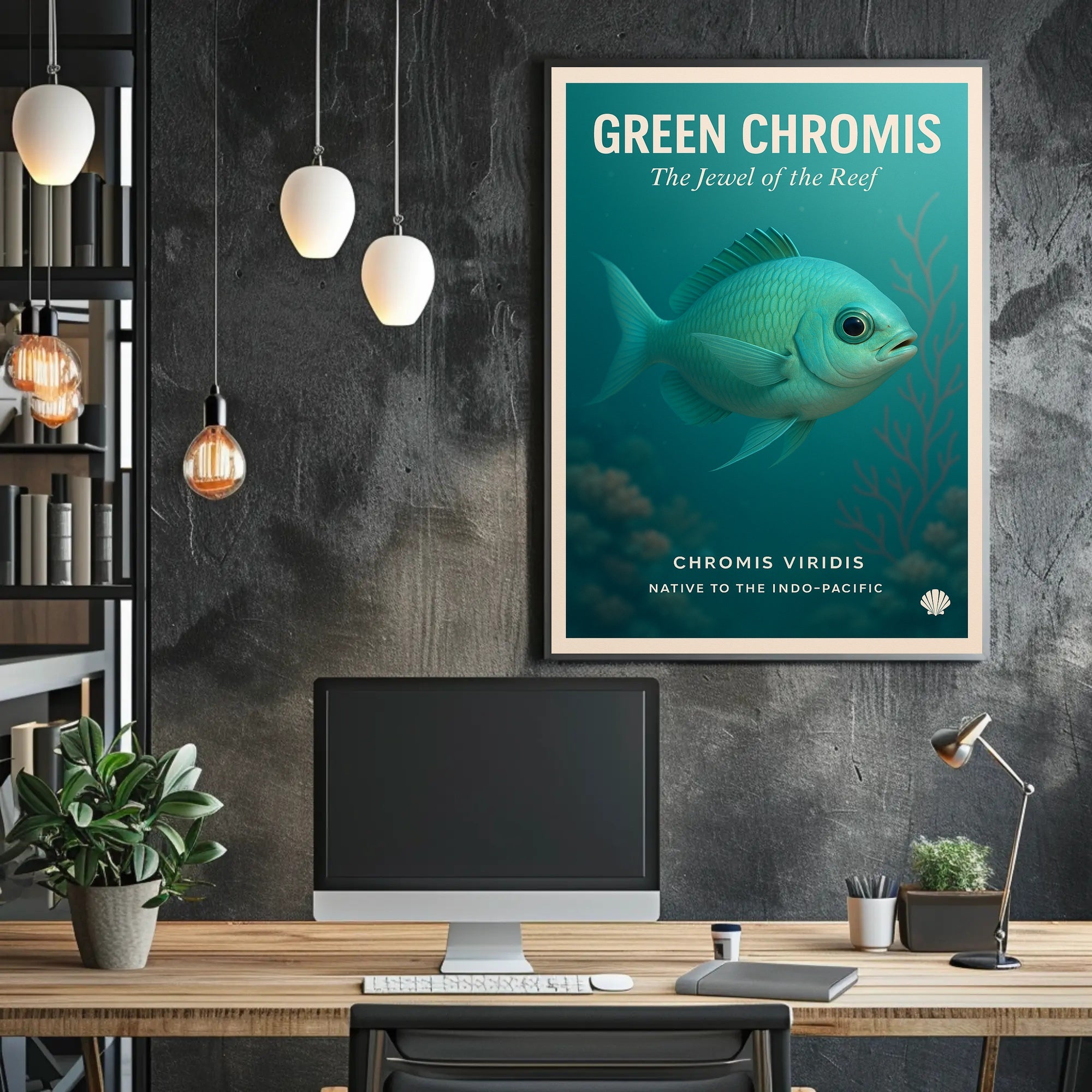 Green Chromis Jewel of the Reef Animal Poster PosterGoat