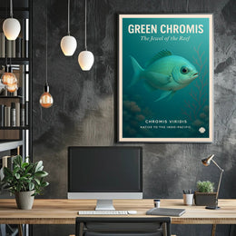 Green Chromis Jewel of the Reef Animal Poster PosterGoat