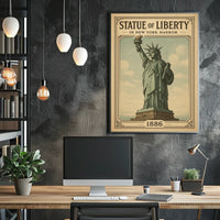 Statue of Liberty Vintage Illustration Cultural or Heritage Poster