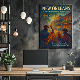 New Orleans Culture Poster Tapestry Of Heritage Home Decor