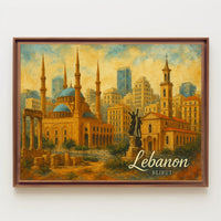 Beirut Cityscape Night View Photography Realism Poster