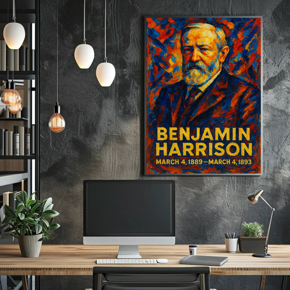 Benjamin Harrison 23rd President of the United States Glitch Hop Art Poster