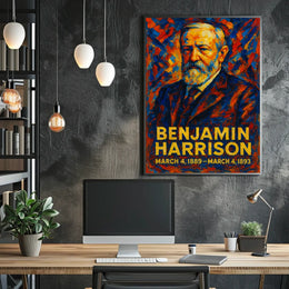 Benjamin Harrison 23rd President of the United States Glitch Hop Art Poster