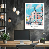 Vibrant Streets of Madrid Poster PosterGoat