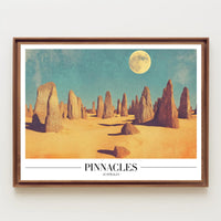 Pinnacles Desert Surreal Landscape Travel Poster