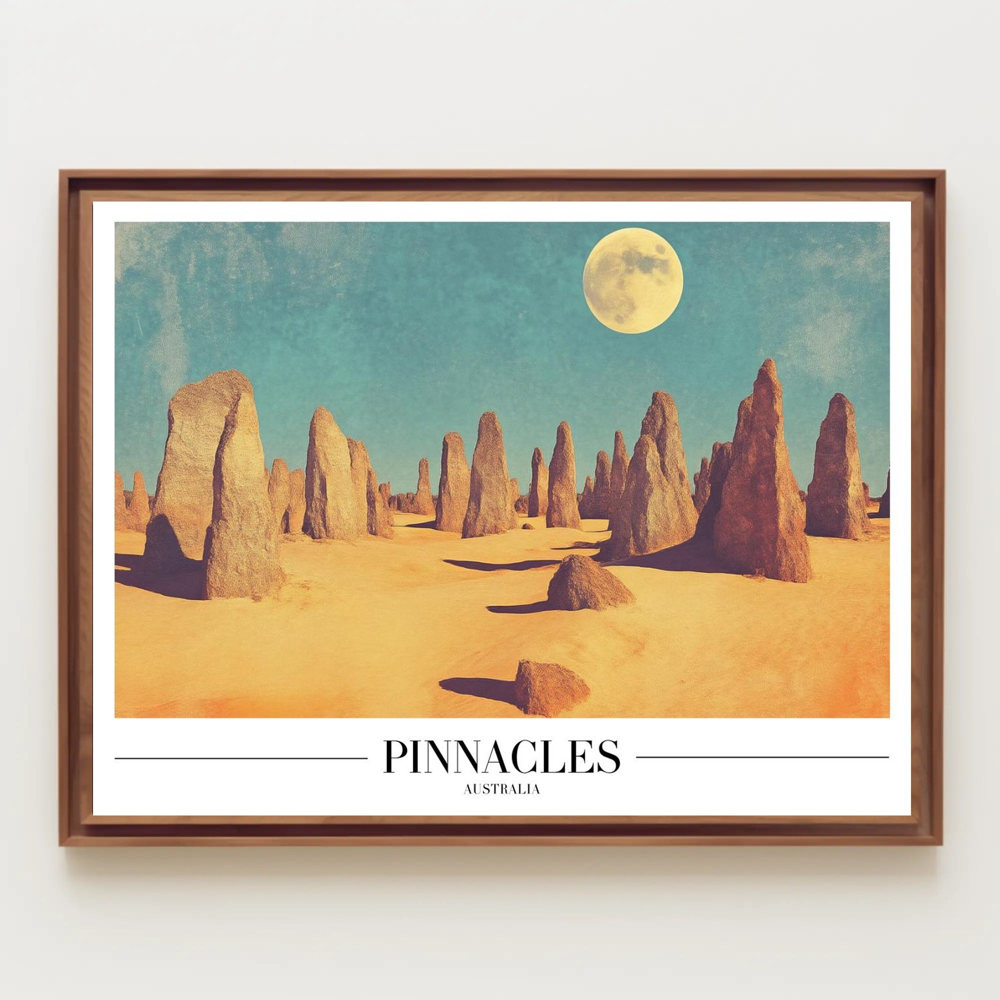 Pinnacles Desert Surreal Landscape Travel Poster