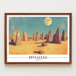 Pinnacles Desert Surreal Landscape Travel Poster