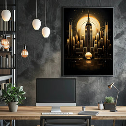 Golden Cityscape Poster