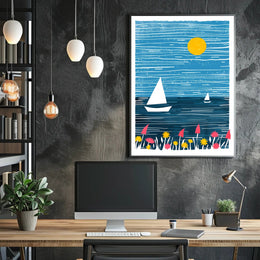 Seascape Poster Modern Coastal Wall Art Print