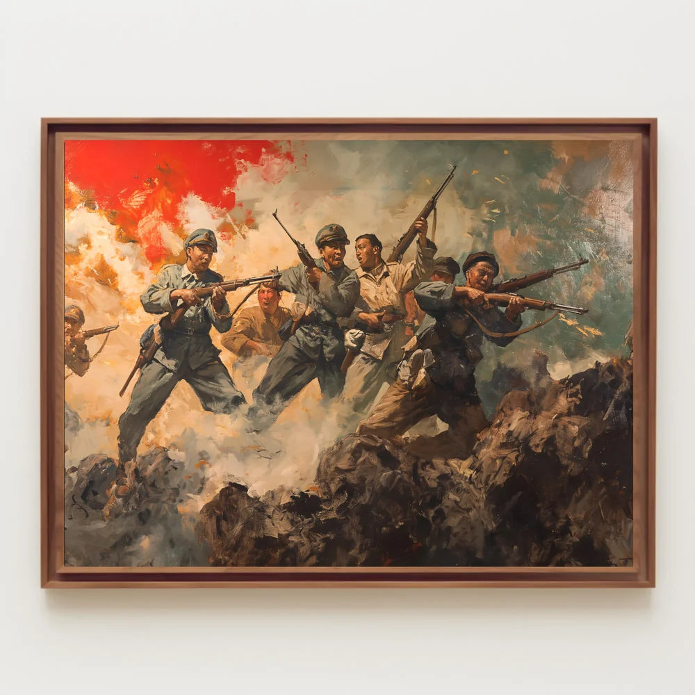 Wartime Heroes: Dramatic Mid-20th Century Battle Poster