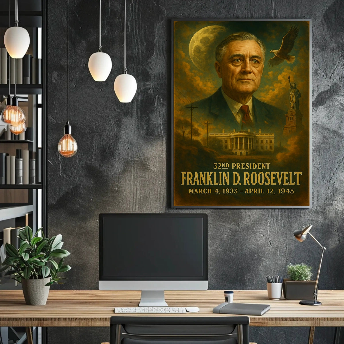 Franklin D Roosevelt Neoclassical Realism Collector Poster
