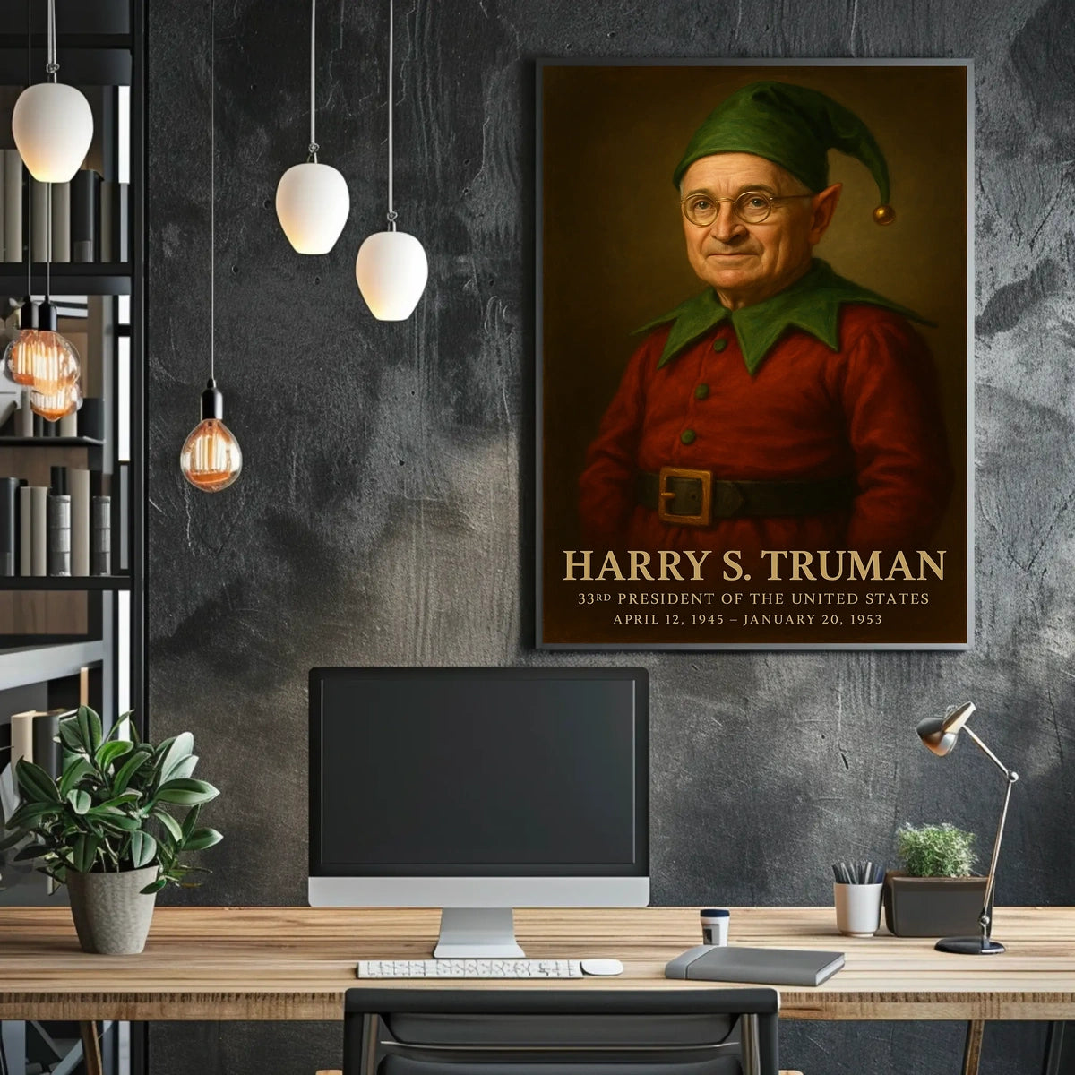 Whimsical Truman Fantasy Art Piece: Historical or Presidential Poster