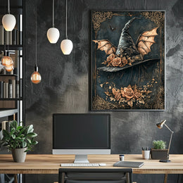 Whimsical Witch's Hat Magic Artistic Poster