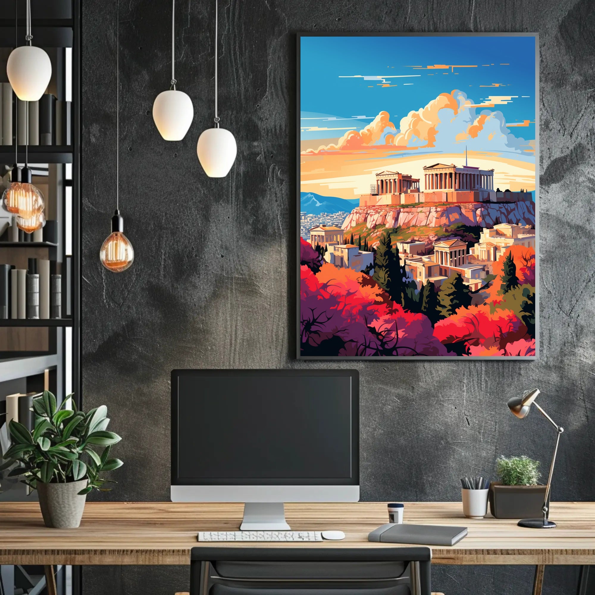 The Acropolis At Sunset Poster