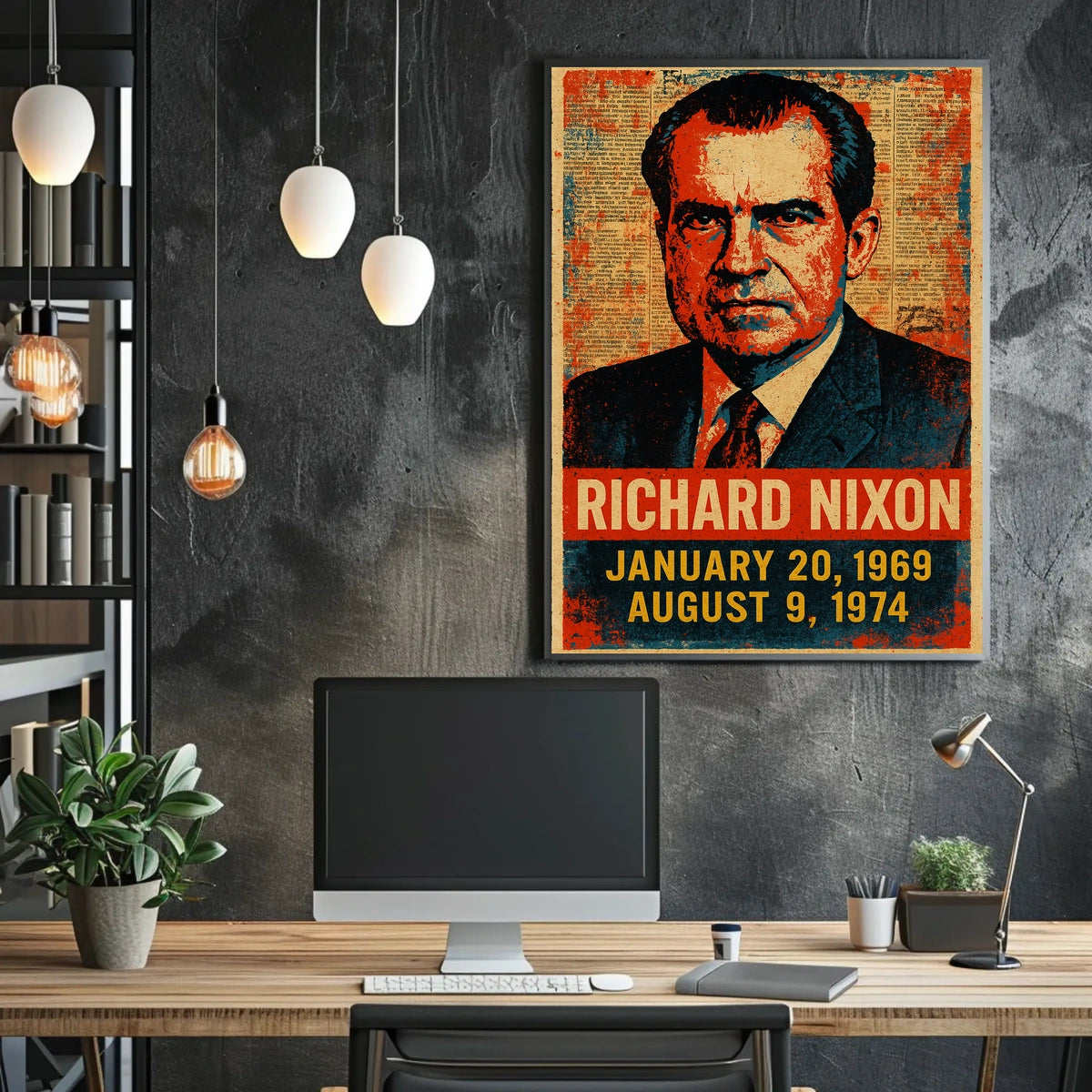 Richard Nixon 37th President of the United States Street Art Mashup Poster