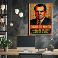 Richard Nixon 37th President of the United States Street Art Mashup Poster